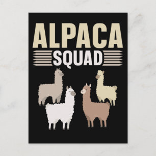 Postal Grupo divertido de alpacas amante de los animales