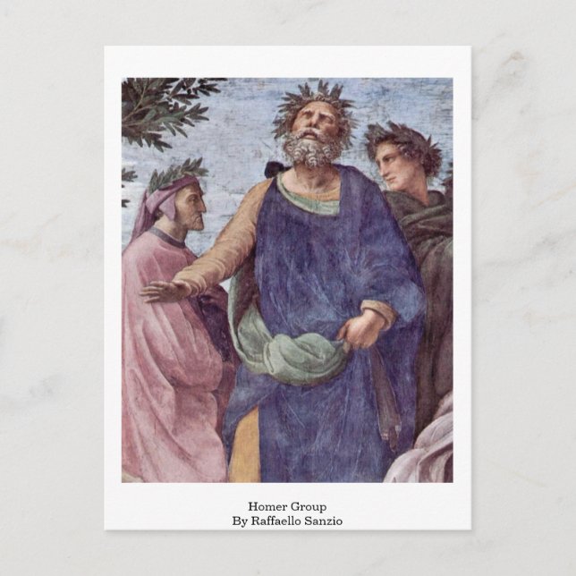 Postal Grupo Homer De Raffaello Sanzio (Anverso)