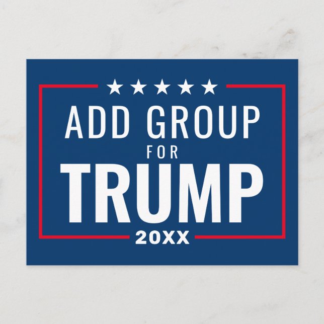 Postal Grupo personalizado para Trump 2024 - azul rojo (Anverso)