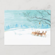 Grupo Roe Deer en invierno