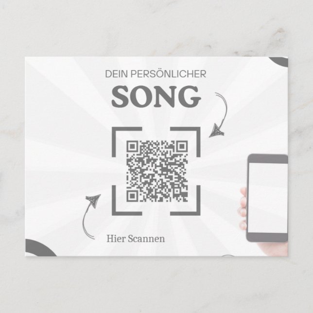 Postal Grußkarte mit QR-Code für einen Song (Anverso)