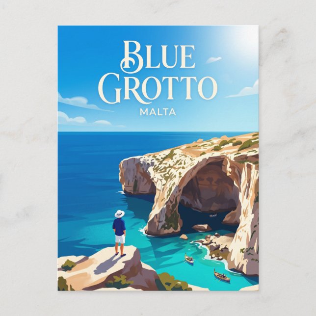 Postal Gruta Azul, Meridional, Qrendi, Malta Malta (Anverso)
