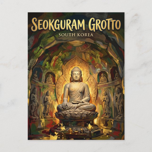 Postal Gruta de Seokguram Corea del Sur (Anverso)