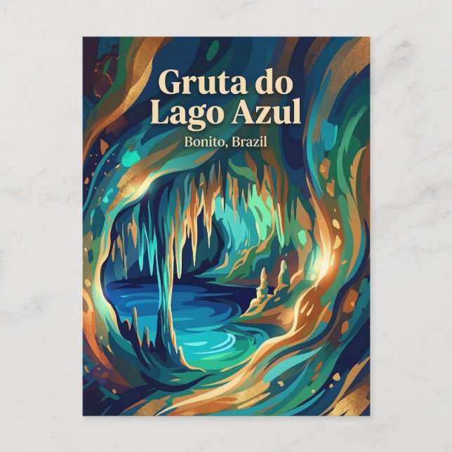 Postal Gruta do Lago Azul Brazil (Anverso)