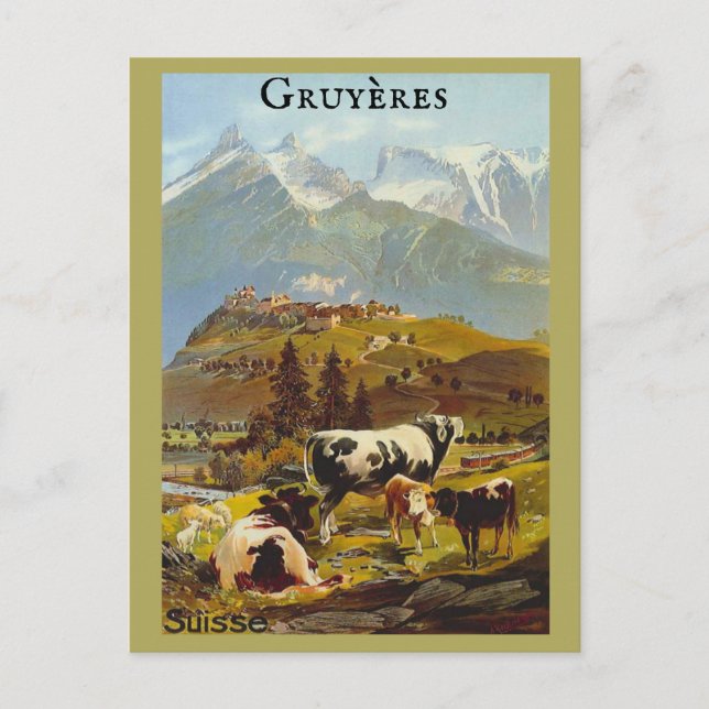 Postal Gruyères Antiguos Suiza Viajes Suizos (Anverso)