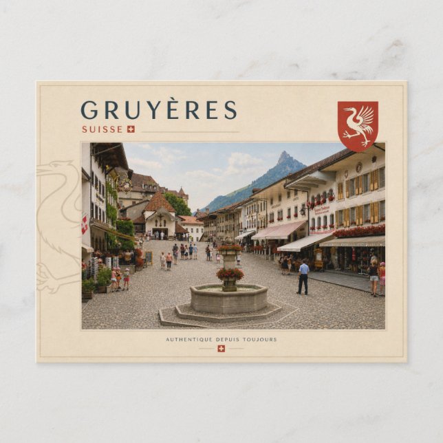 Postal Gruyères - Suiza (Anverso)