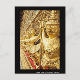 Postal Guada de oro en el templo de Tailandia.