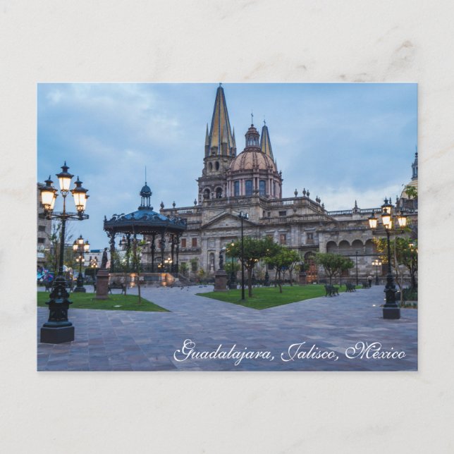 Postal Guadalajara, Jalisco, Plaza de las Armas (Anverso)