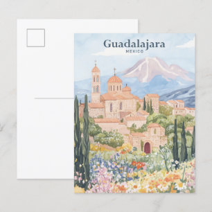 Postal Guadalajara México Gouache Ilustracion Viaje