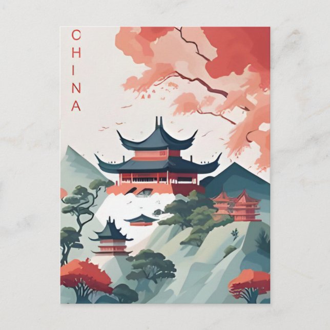 Postal Guangzhou China Viaje arte Viaje: Yunnan (Anverso)