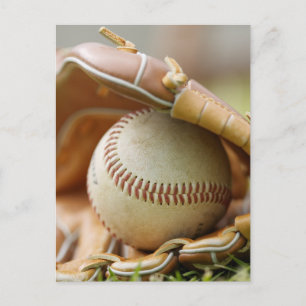 Postal Guante de béisbol y bola