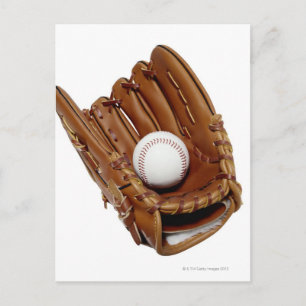 Postal Guante y bola de béisbol