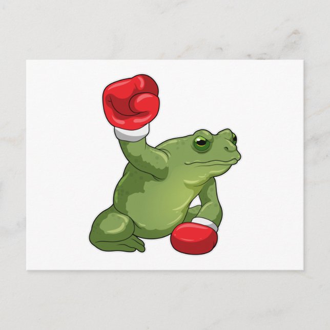 Postal Guantes de boxeo para boxeador de ranas (Anverso)