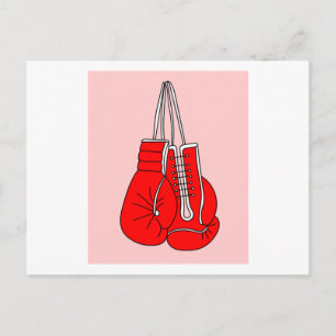 Postal Guantes de boxeo retro de boxeo de boxeo femenino