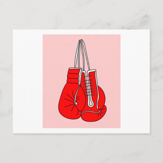 Postal Guantes de boxeo retro de boxeo de boxeo femenino (Anverso)