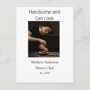 Postal Guapo y puede cocinar agregar nombre maestro chef 