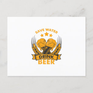 Postal Guardar cerveza para beber agua