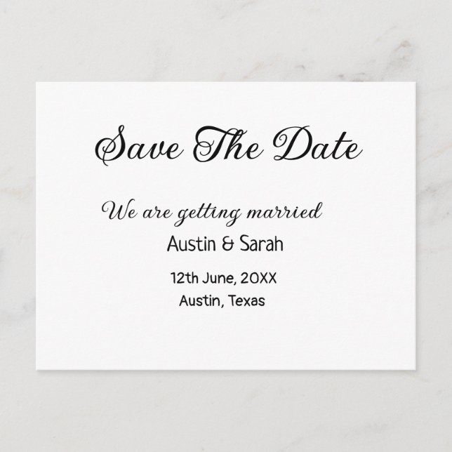 Postal Guardar el análisis de fecha sitio web del boda QR (Anverso)