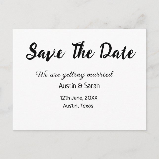 Postal Guardar el análisis de fecha sitio web del boda QR (Anverso)