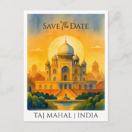Postal Guardar el anuncio de fecha | Taj Mahal India Vint