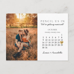 Postal Guardar el calendario moderno Gold Heart Oct 2022