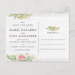 Postal Guardar El Collage de fotos Suculento De La Acuare