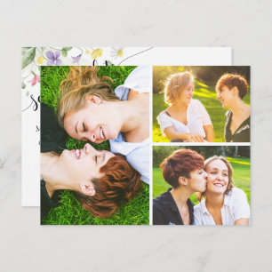 Postal Guardar la fecha acuarela Flores silvestres 3-Phot