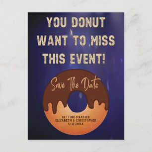 Postal Guardar la fecha Boda de eventos Donut Neon