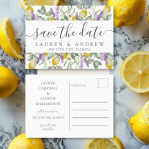 Guardar la fecha Boda Lemons & Lavender