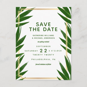Postal Guardar la Fecha Boda Tropical