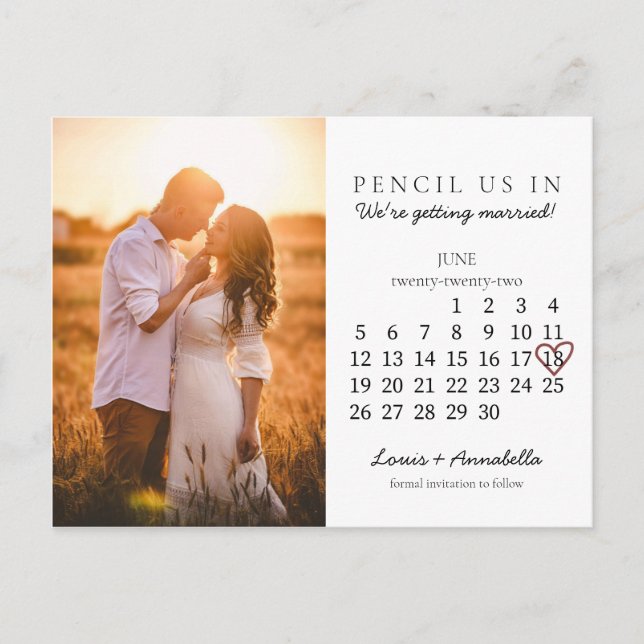 Postal Guardar la fecha Calendario de Junio de 2022 Meses (Anverso)