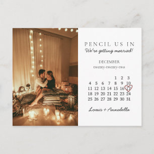 Postal Guardar la fecha Corazón del calendario mensual de