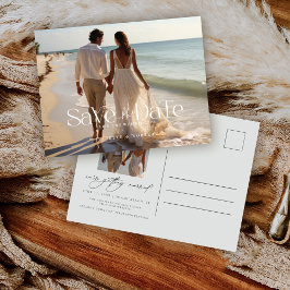 Postal Guardar la fecha de boda con foto completa de topo