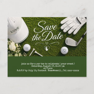 Postal Guardar la fecha de la boda de golf