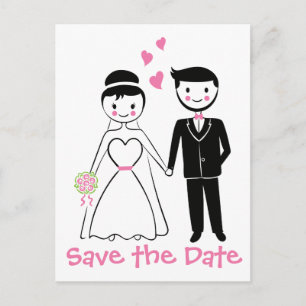 Postal Guardar la fecha de la boda de la novia y el novio