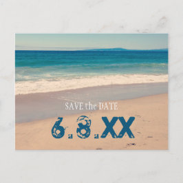 Postal Guardar la fecha de la playa de Teal Seaside