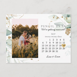 Postal Guardar la fecha de mayo de 2023 Botanical Elegant