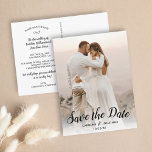 Postal Guardar la fecha de una Bonito de fotos grande Sup<br><div class="desc">Una hermosa guarda la postal de fecha con una foto con un texto con letras a mano en bonito. Agregue los detalles de su personalizado en la parte delantera y posterior. Sencillo y clásico a la vez moda y elegante - se coordina perfectamente con muchos de los estilos bodas actuales....</div>
