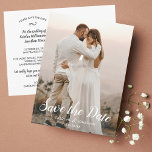 Postal Guardar la fecha de una Bonito de fotos grande Sup<br><div class="desc">Una hermosa guarda la postal de fecha con una foto con un texto con letras a mano en bonito. Agregue los detalles de su personalizado en la parte delantera y posterior. Sencillo y clásico a la vez moda y elegante - se coordina perfectamente con muchos de los estilos bodas actuales....</div>