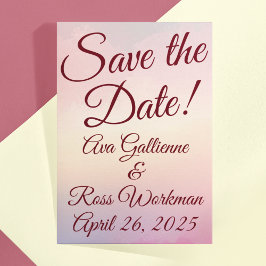 Postal Guardar la fecha del Boda Pastel Sunset