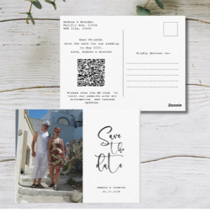 Postal Guardar la fecha minimalista con foto y letra scri