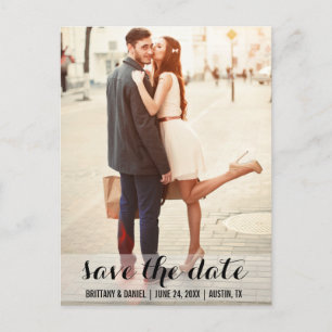 Postal Guardar La Fecha Modern Engagement Postcard LB