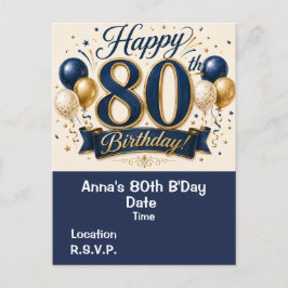 Postal Guardar la fecha para los 80 cumpleaños