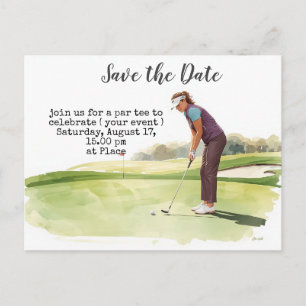 Postal Guardar la fecha para torneo de golf femenino