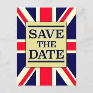 Postal Guardar la fecha Vintage Union jack