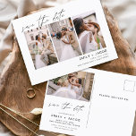 Postal Guardar la foto de fecha 4 elegante editable<br><div class="desc">Paisaje moderno y elegante Horizontal Cuatro (4) Foto Guardar el imán Boda de fecha con tipografía de escritura con letras a mano. El imán para guardar la invitación de fecha incluye tipografía y moda de guiones y un diseño sencillo al que puede agregar su imagen personalizada de fotografía de compromiso....</div>