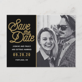 Postal Guardar la foto del Boda de escritura moderna de f