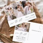 Postal Guardar la foto elegante de fecha 4 moderada moder<br><div class="desc">Paisaje moderno y elegante Horizontal Cuatro (4) Foto Guardar el imán Boda de fecha con tipografía de escritura con letras a mano. El imán para guardar la invitación de fecha incluye tipografía y moda de guiones y un diseño sencillo al que puede agregar su imagen personalizada de fotografía de compromiso....</div>