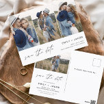 Postal Guardar la foto elegante de fecha 4 moderada moder<br><div class="desc">Paisaje moderno y elegante Horizontal Cuatro (4) Foto Guardar el imán Boda de fecha con tipografía de escritura con letras a mano. El imán para guardar la invitación de fecha incluye tipografía y moda de guiones y un diseño sencillo al que puede agregar su imagen personalizada de fotografía de compromiso....</div>