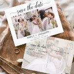 Postal Guardar la foto elegante de fecha 4 moderada moder<br><div class="desc">Paisaje moderno y elegante Horizontal Cuatro (4) Foto Guardar el imán Boda de fecha con tipografía de escritura con letras a mano. El imán para guardar la invitación de fecha incluye tipografía y moda de guiones y un diseño sencillo al que puede agregar su imagen personalizada de fotografía de compromiso....</div>